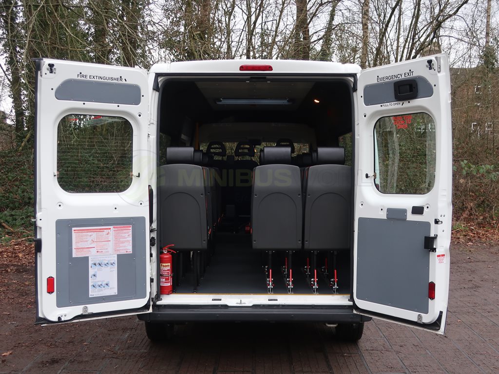 Peugeot Boxer 17 Seat CanDrive Flexi School Minibus External Rear Doors Open