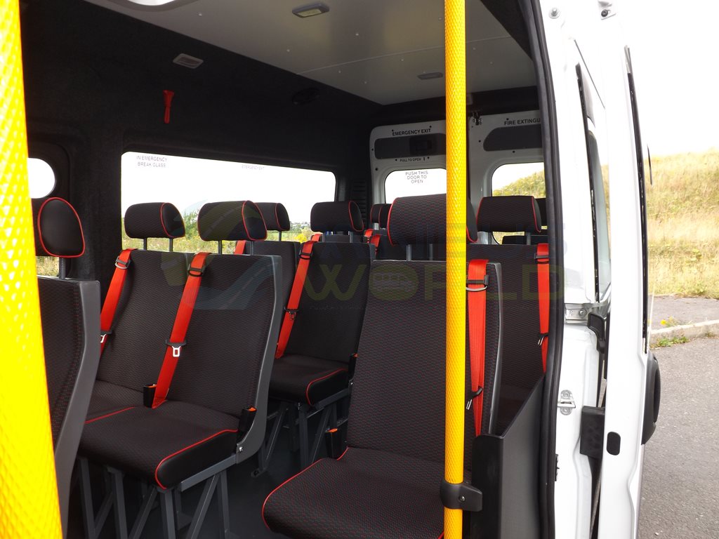 Peugeot Boxer 17 Seat School Minibus Leasing Interior Sliding Door