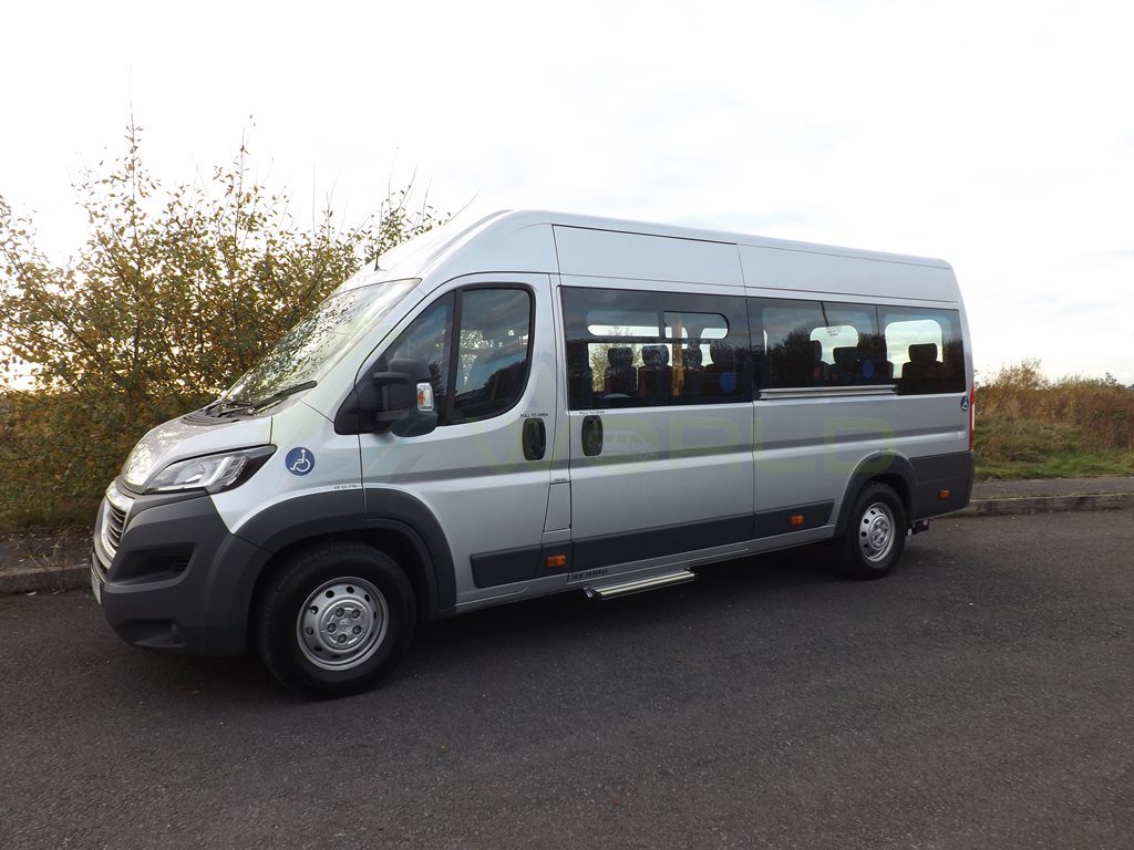 17 Seat Peugeot Boxer Wheelchair Accessible Minibus Leasing Exterior Front Right