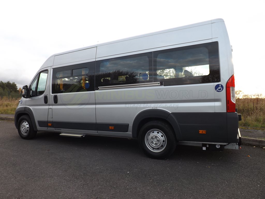17 Seat Peugeot Boxer Wheelchair Accessible CanDrive EasyOn Minibus Leasing Exterior Rear Right
