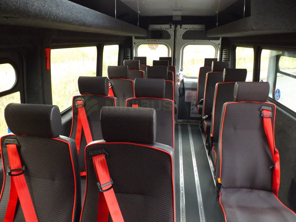 17 Seat Peugeot Boxer Wheelchair Accessible CanDrive EasyOn Minibus Leasing Interior Seating