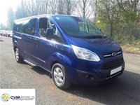 Ford Tourneo Custom Titanium M1 Euro 6 ULEZ CAZ L2 LWB 9 Seat Minibus with Dual Parking Sensors Front Rear Air Con and Twin Side Steps
