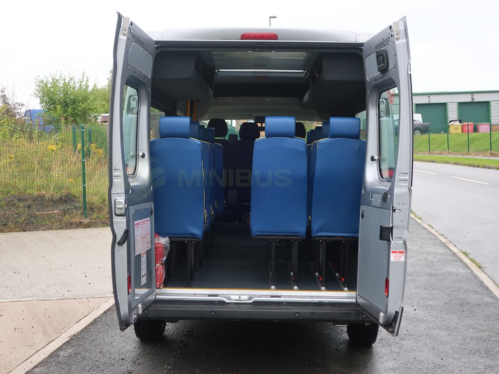 Peugeot Boxer Professional 17 Seat Minibus Flexi CanDrive External Rear Doors Open